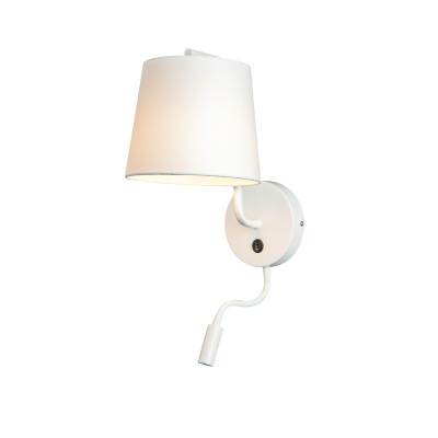 MAXLIGHT W0196 KINKIET CHICAGO LED BIAŁY + BIAŁY ABAŻUR