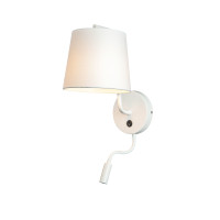MAXLIGHT W0196 KINKIET CHICAGO LED BIAŁY + BIAŁY ABAŻUR