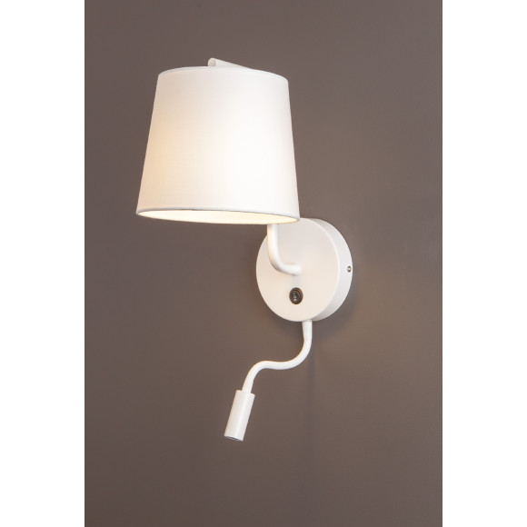 MAXLIGHT W0196 KINKIET CHICAGO LED BIAŁY + BIAŁY ABAŻUR