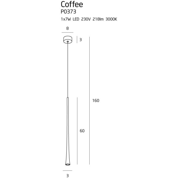 MAXLIGHT P0373 LAMPA WISZĄCA COFFEE BLACK DUŻA