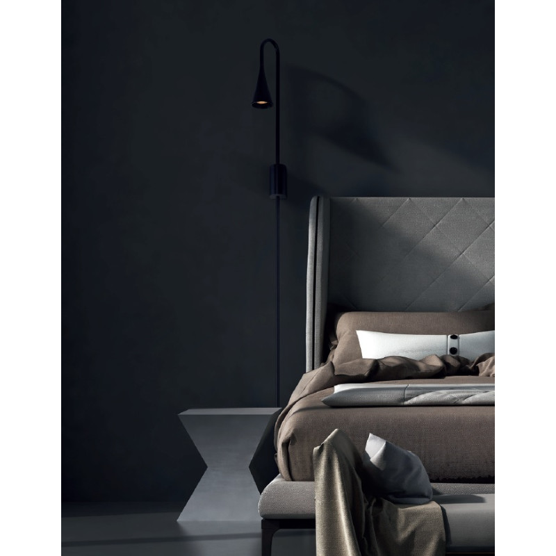 MAXLIGHT W0280 KINKIET COMET CZARNY, 3W LED, IP54