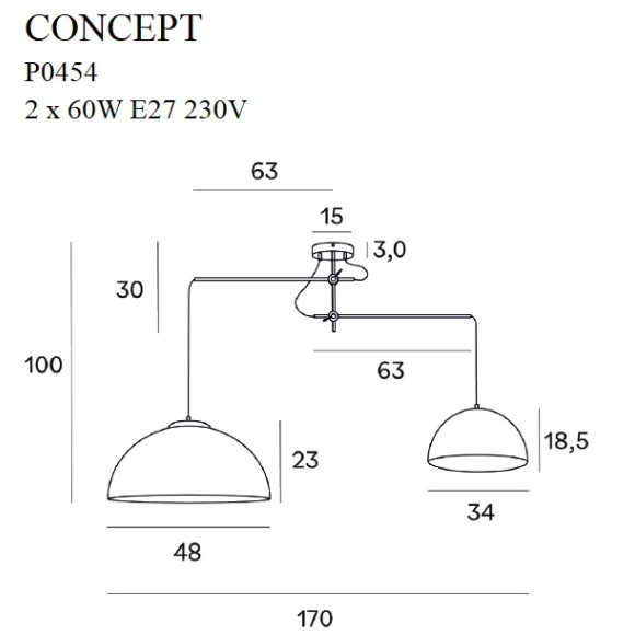 MAXLIGHT P0454 LAMPA WISZĄCA CONCEPT ZŁOTA