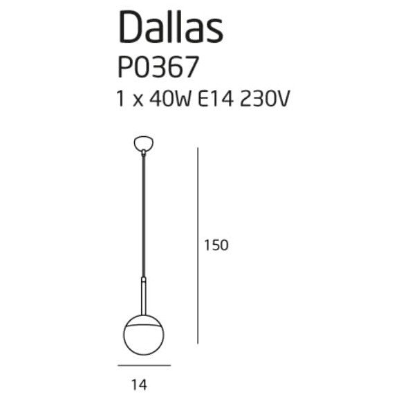 MAXLIGHT P0367 LAMPA WISZĄCA DALLAS I CZARNA