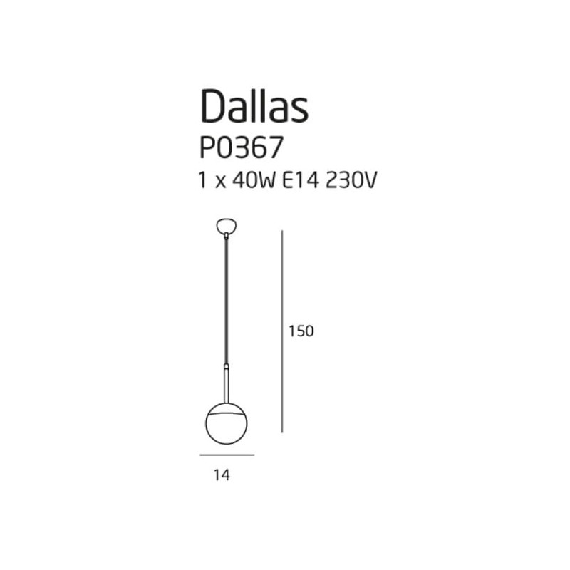 MAXLIGHT P0367 LAMPA WISZĄCA DALLAS I CZARNA