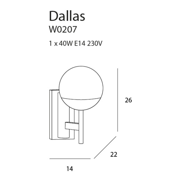 MAXLIGHT W0207 KINKIET DALLAS MAXLIGHT W0207 KINKIET DALLAS