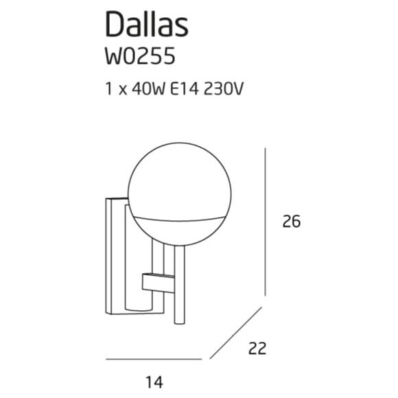 MAXLIGHT W0255 KINKIET DALLAS CZARNY MAXLIGHT W0255 KINKIET DALLAS CZARNY