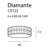 MAXLIGHT C0122 PLAFON DIAMANTE DUŻY 46 cm