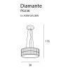 MAXLIGHT P0236 LAMPA WISZĄCA DIAMANTE MAŁA 38 cm