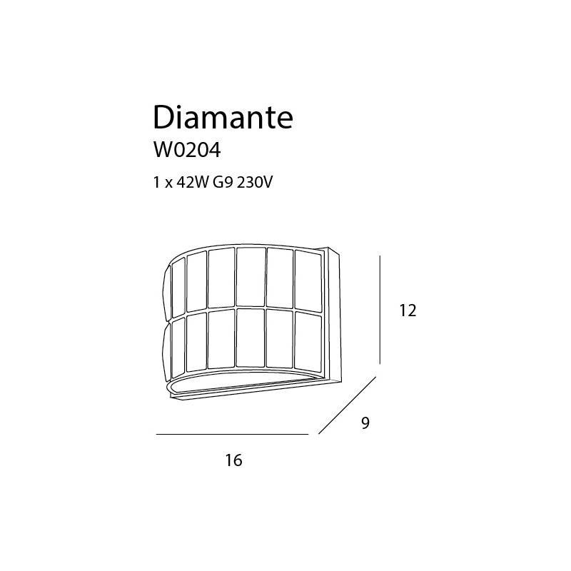 MAXLIGHT W0204 DIAMANTE KINKIET