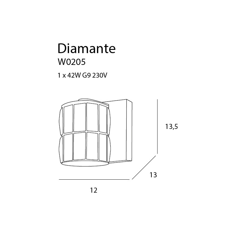 MAXLIGHT W0205 DIAMANTE KINKIET