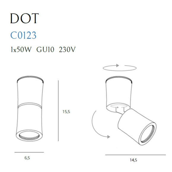 MAXLIGHT C0123 LAMPA SUFITOWA DOT BIAŁA MAXLIGHT C0123 LAMPA SUFITOWA DOT BIAŁA