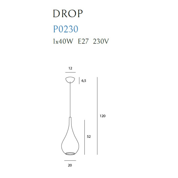 MAXLIGHT P0230 LAMPA WISZĄCA DROP CHROM MAXLIGHT P0230 LAMPA WISZĄCA DROP CHROM