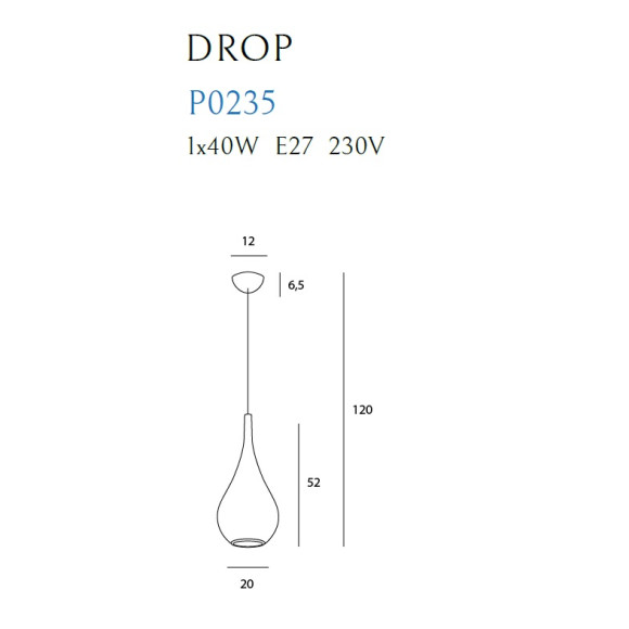 MAXLIGHT P0235 LAMPA WISZĄCA DROP BIAŁA MAXLIGHT P0235 LAMPA WISZĄCA DROP BIAŁA