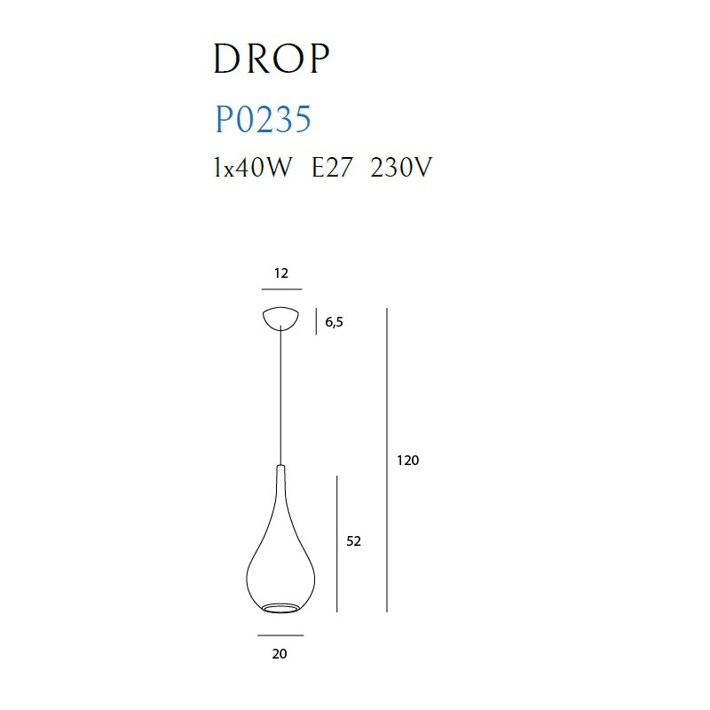 MAXLIGHT P0235 LAMPA WISZĄCA DROP BIAŁA