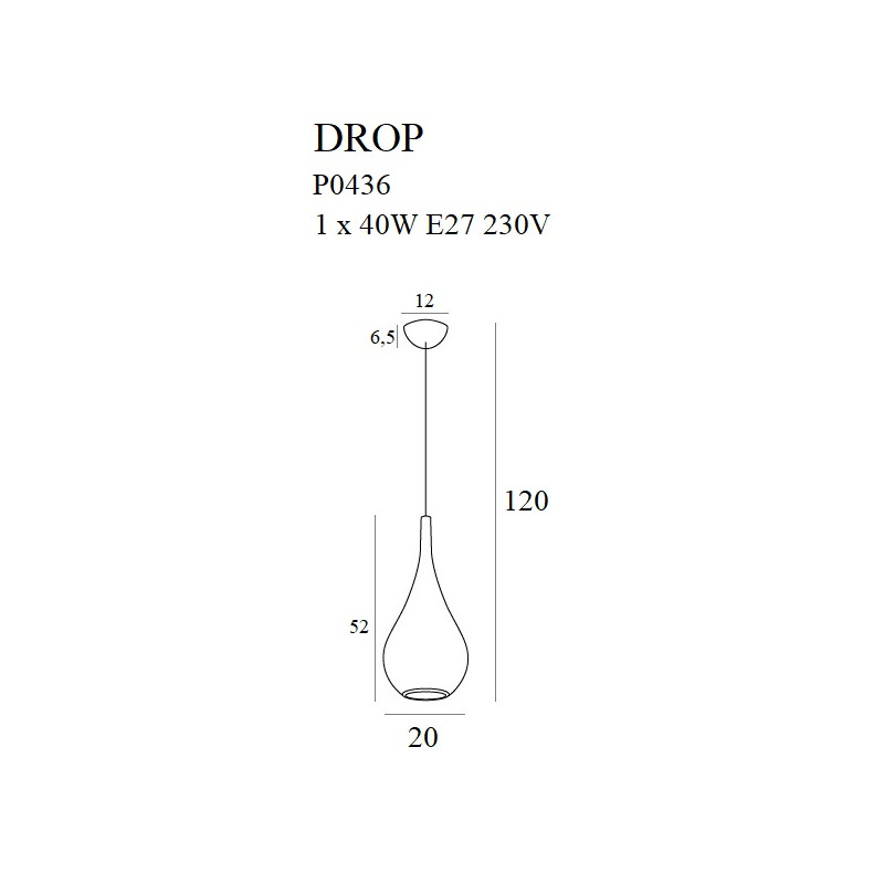 MAXLIGHT P0436 LAMPA WISZĄCA DROP ZŁOTY MATOWY