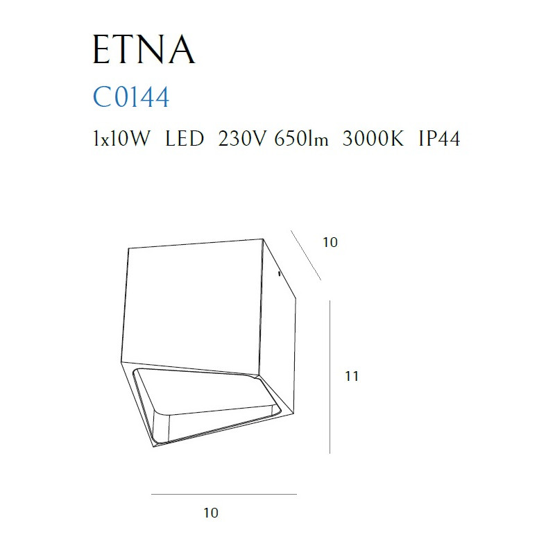 MAXLIGHT C0144  LAMPA SUFITOWA ETNA CZARNA IP44