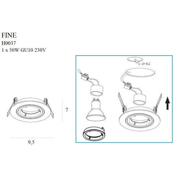 MAXLIGHT H0037 OPRAWA WPUSTOWA FINE OKRĄGŁA METAL SZCZOTKOWANY MAXLIGHT H0037 OPRAWA WPUSTOWA FINE OKRĄGŁA METAL SZCZOTKOWANY