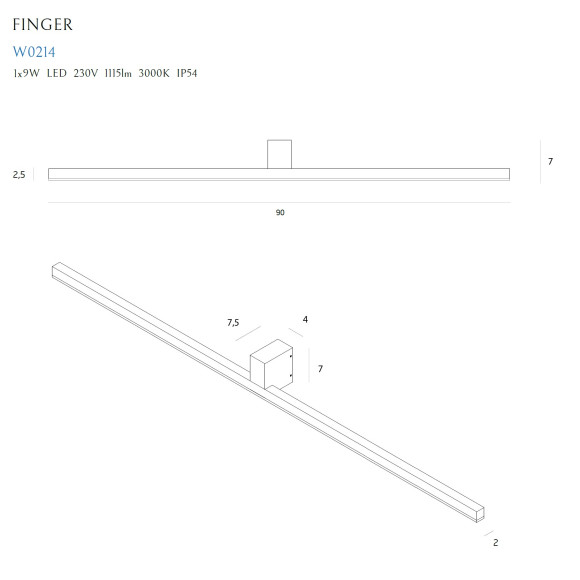 MAXLIGHT W0214 KINKIET FINGER 90 cm BIAŁY IP54 MAXLIGHT W0214 KINKIET FINGER 90 cm BIAŁY IP54