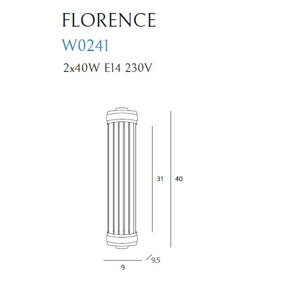 MAXLIGHT W0241 KINKIET FLORENCE CHROM