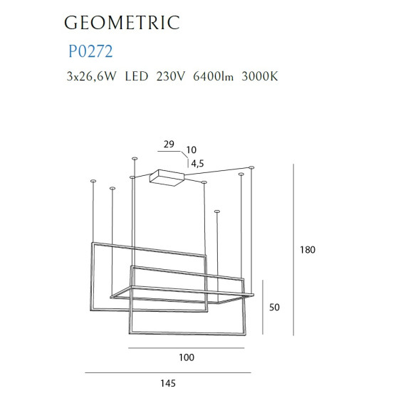 MAXLIGHT P0272 LAMPA WISZĄCA GEOMETRIC BIAŁA
