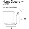 MAXLIGHT W0083 KINKIET HOME SQUARE GRAFIT