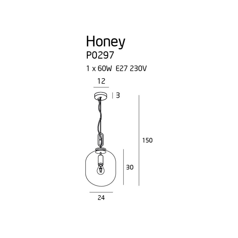 MAXLIGHT P0297 LAMPA WISZĄCA HONEY AMBER