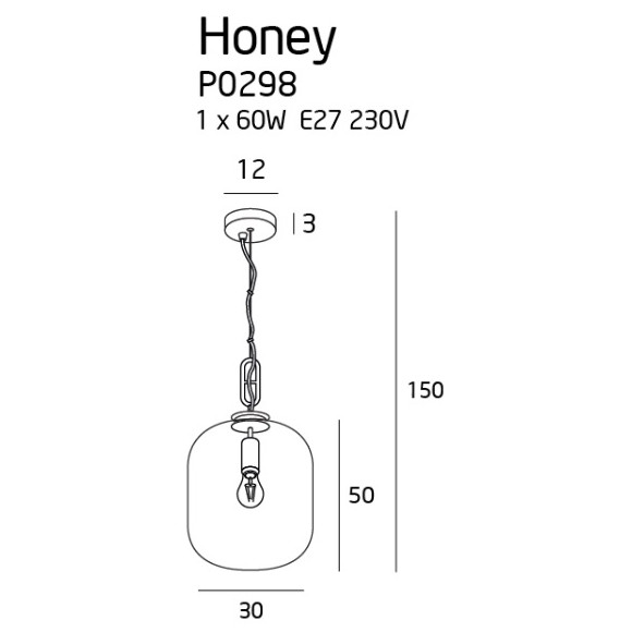 MAXLIGHT P0298 LAMPA WISZĄCA HONEY SMOKY
