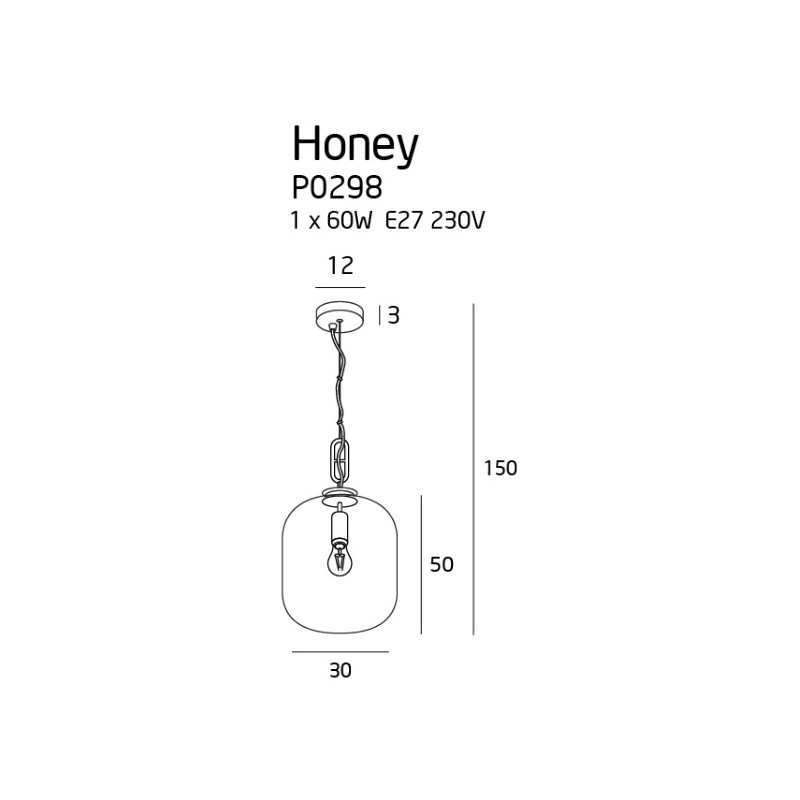 MAXLIGHT P0298 LAMPA WISZĄCA HONEY SMOKY
