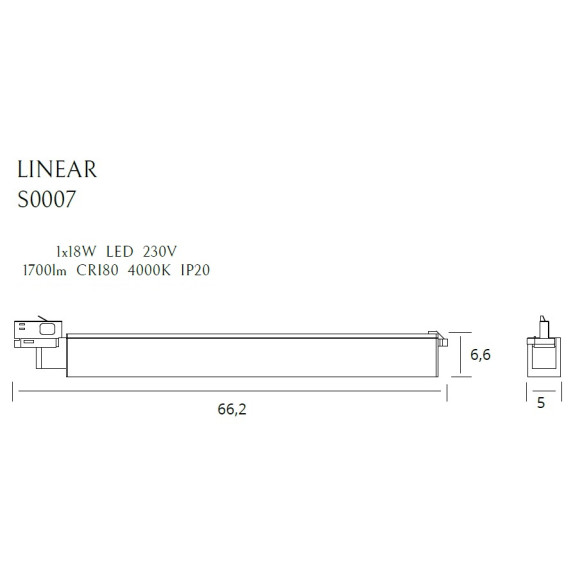 MAXLIGHT S0007 LAMPA DO SZYNOPRZEWODU LINEAR TRACK BLACK 18W 4000K MAXLIGHT S0007 LAMPA DO SZYNOPRZEWODU LINEAR TRACK BLACK 18W 4000K