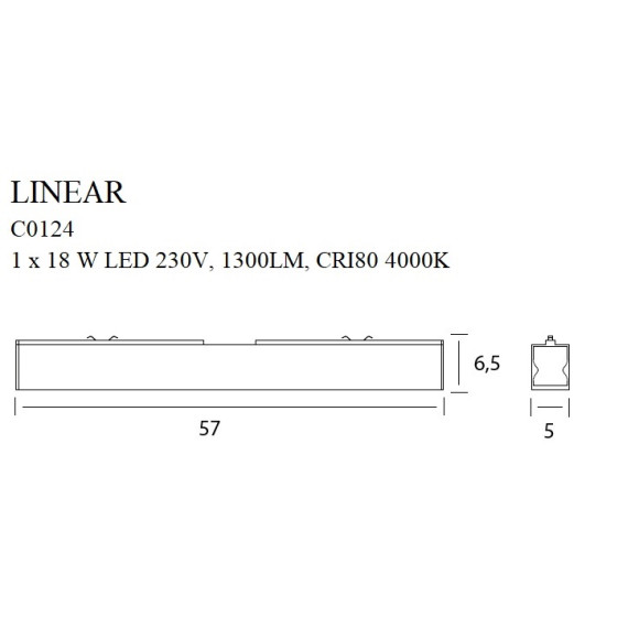 MAXLIGHT C0124 LAMPA SUFITOWA LINEAR WHITE 18W 4000K MAXLIGHT C0124 LAMPA SUFITOWA LINEAR WHITE 18W 4000K