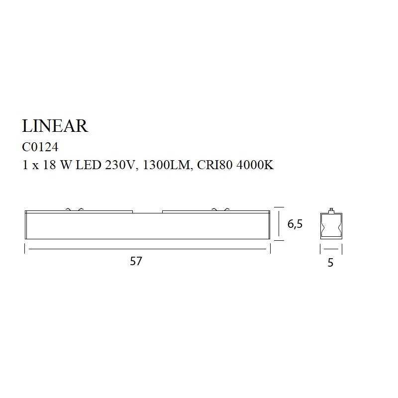 MAXLIGHT C0124 LAMPA SUFITOWA LINEAR WHITE 18W 4000K
