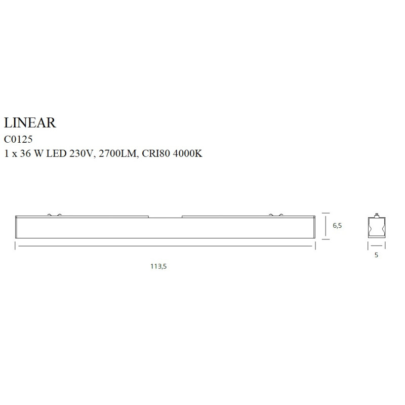 MAXLIGHT C0125 LAMPA SUFITOWA LINEAR WHITE 36W 4000K