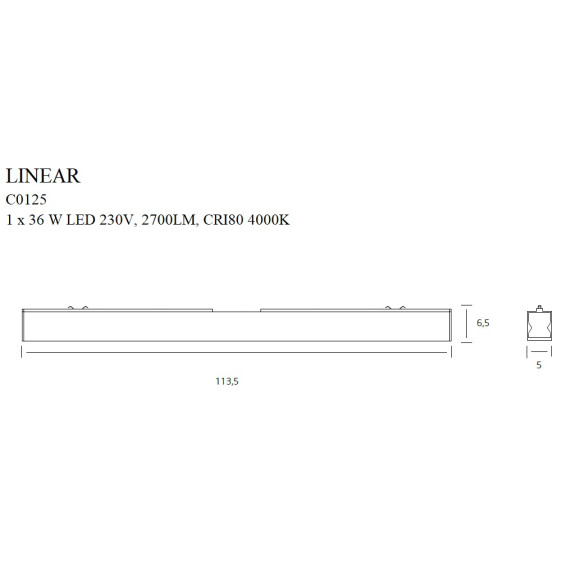 MAXLIGHT C0125 LAMPA SUFITOWA LINEAR WHITE 36W 4000K MAXLIGHT C0125 LAMPA SUFITOWA LINEAR WHITE 36W 4000K
