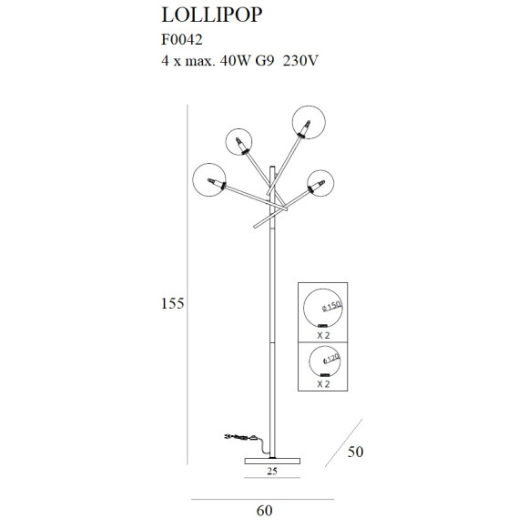 MAXLIGHT F0042 LAMPA PODŁOGOWA LOLLIPOP
