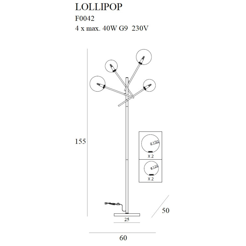 MAXLIGHT F0042 LAMPA PODŁOGOWA LOLLIPOP
