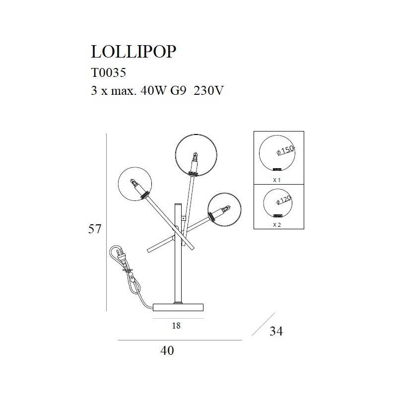 MAXLIGHT T0035 LAMPA STOŁOWA LOLLIPOP