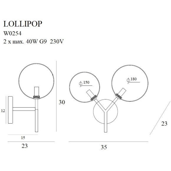 MAXLIGHT W0254 KINKIET LOLLIPOP