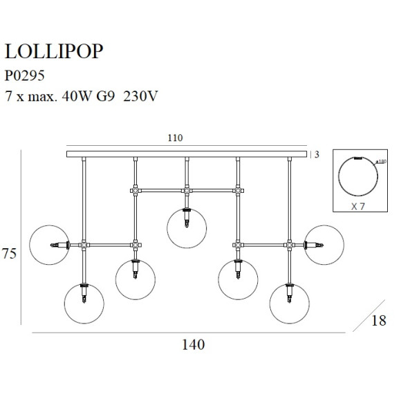 MAXLIGHT P0295 LAMPA WISZĄCA LOLLIPOP