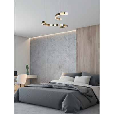 MAXLIGHT P0394D LAMPA WISZĄCA LOTUS 40W ZŁOTA ŚCIEMNIALNA