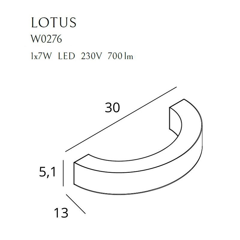 MAXLIGHT W0359 KINKIET LOTUS 7W BRUSHED BRONZE
