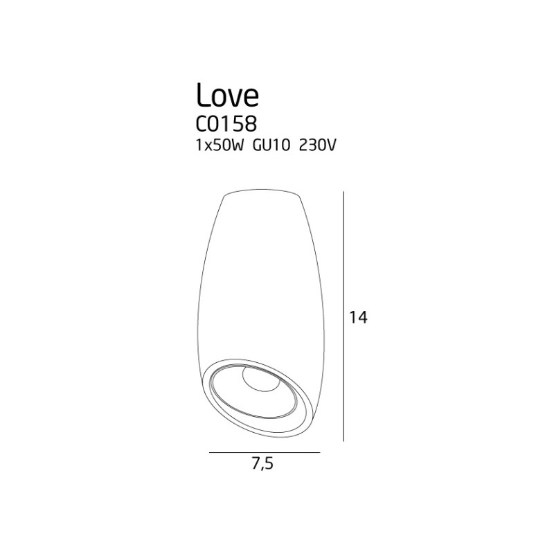 MAXLIGHT C0158 LAMPA SUFITOWA LOVE BIAŁY