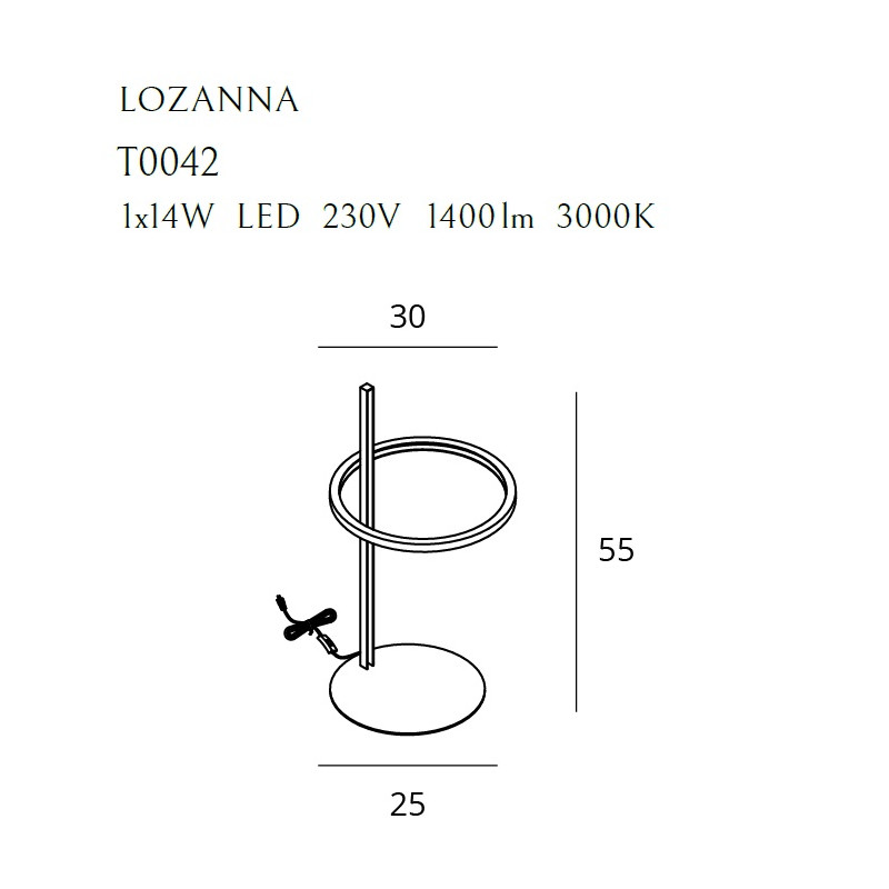 MAXLIGHT T0042 LAMPA BIURKOWA LOZANNA 14W ZŁOTA