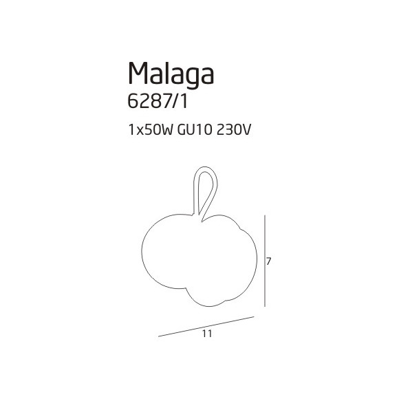 MAXLIGHT 6287/1 MALAGA KINKIET 1 CHROM MAXLIGHT 6287/1 MALAGA KINKIET 1 CHROM