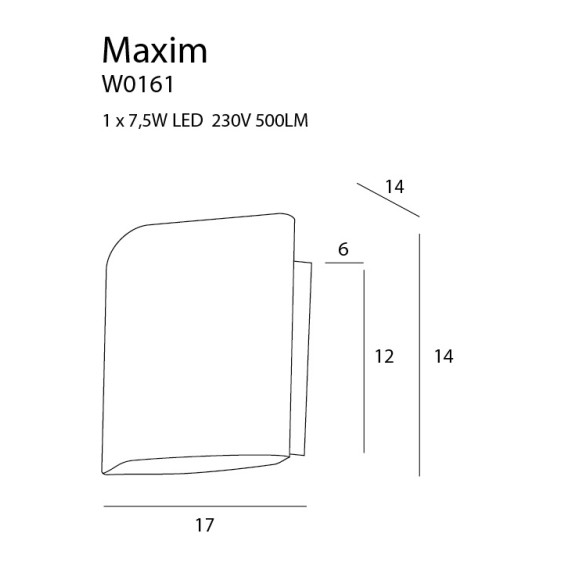 MAXLIGHT W0161 KINKIET MAXIM