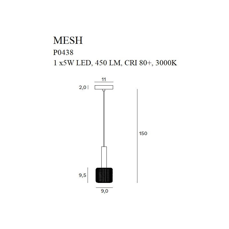 MAXLIGHT P0438 LAMPA WISZĄCA MESH I