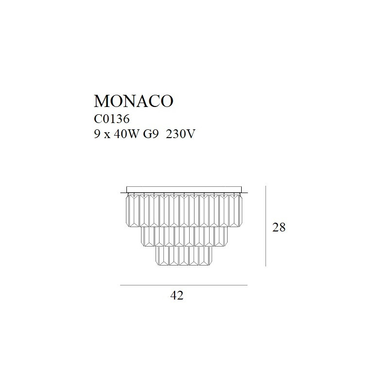 MAXLIGHT C0136 PLAFON MONACO Ø 42 cm