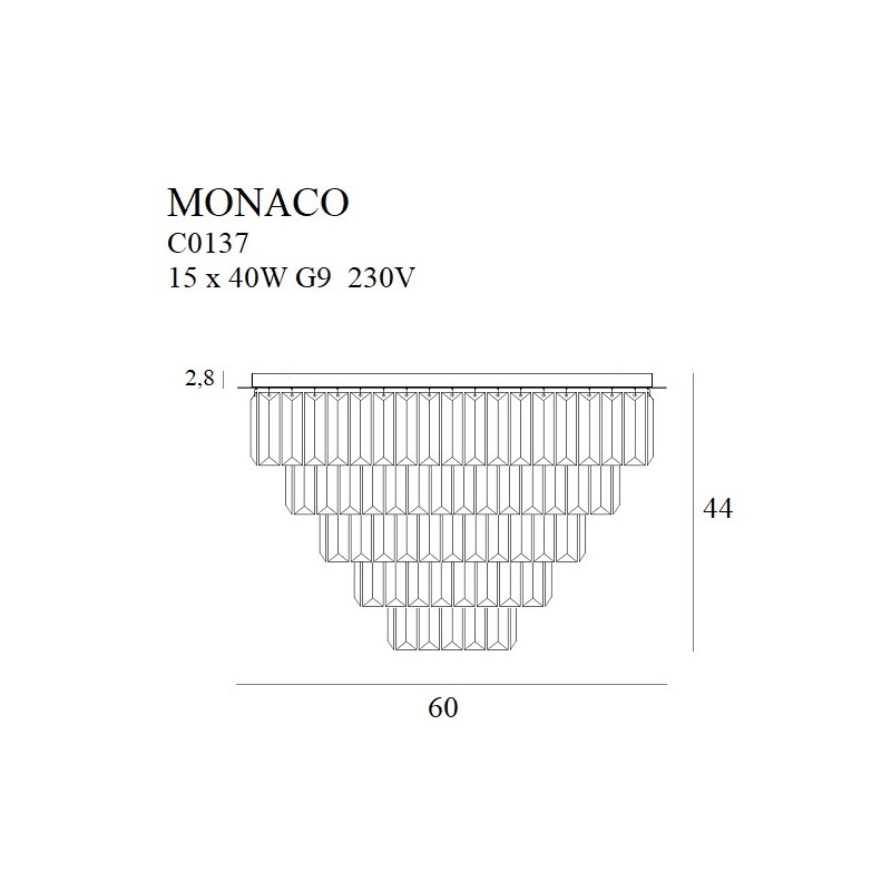 MAXLIGHT C0137 PLAFON MONACO Ø 60 cm