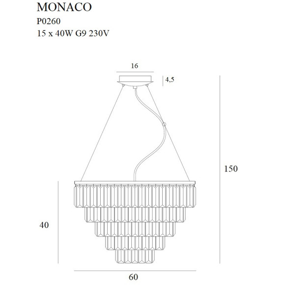MAXLIGHT P0260 LAMPA WISZĄCA MONACO Ø 60 cm MAXLIGHT P0260 LAMPA WISZĄCA MONACO Ø 60 cm