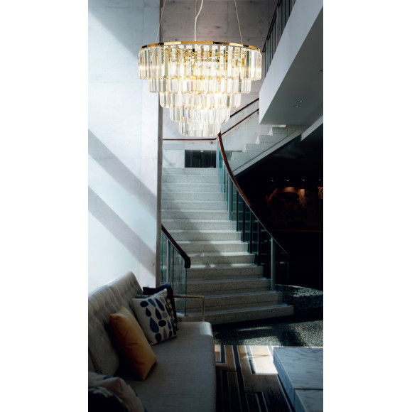 MAXLIGHT P0424 LAMPA WISZĄCA MONACO ZŁOTA Ø 60 cm